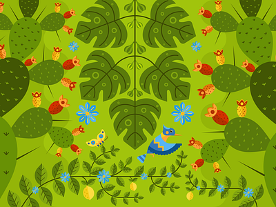 Sicily abstract adobe illustrator animals bird butterfly cactus design flowers geometric graphic design green illustration italy lemon nature plants sicily summer vector