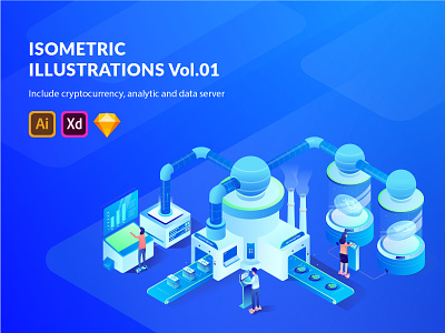 6 Isometric for Cryptocurrency , Analytic and Data Server