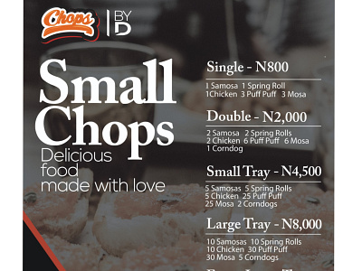 ‘Chops by D' menu design branding design graphic design logo typography