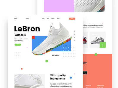 Nike LeBron Landing Page Concept 2d animation after effects animation app basketball branding clean ui design landing page lebron james motion graphics nike nike shoes shoes sport ui design uiux web design website