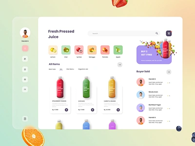 Fresh Juice Web Design beverage design branding dashboard delivery design drink ecommerce fruits header health illustration juice landing page ui ui ux ui design web design website