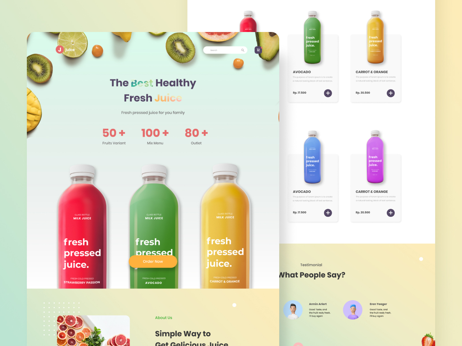 Fresh Juice site Design by Permadi Satria Dewanto on Dribbble