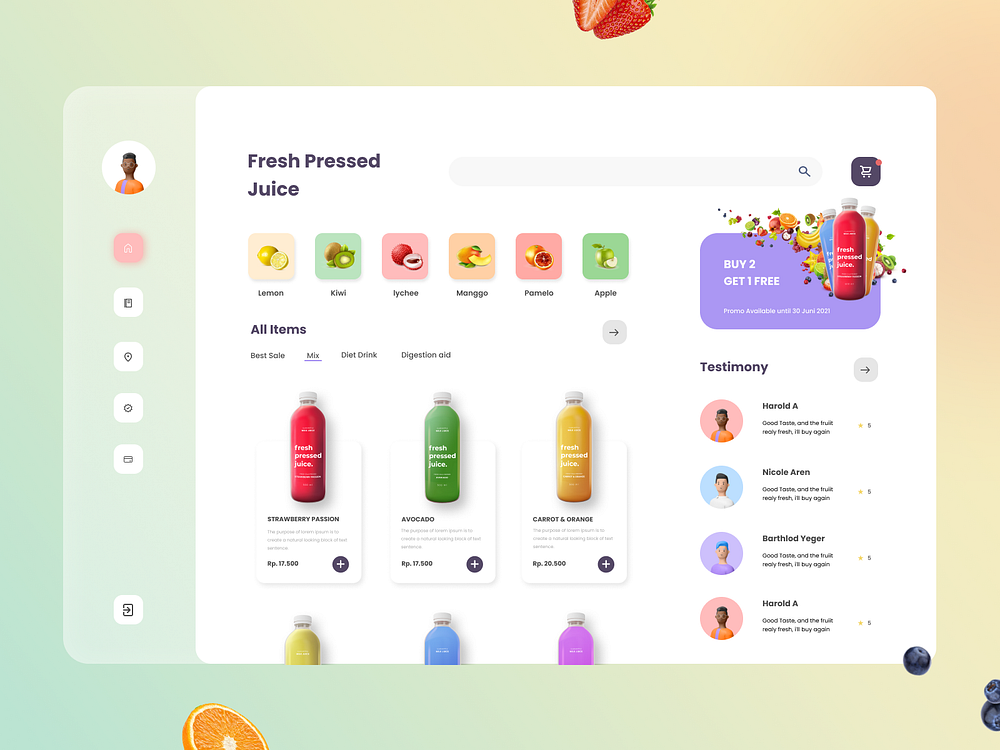 Fresh Juice Website Design by Permadi Satria Dewanto on Dribbble