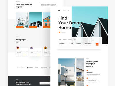 Ho. - Real Estate Landing Page Eksploration architechture booking branding design ecomerce home homedesign landing page property real estate ui design uiux web design website