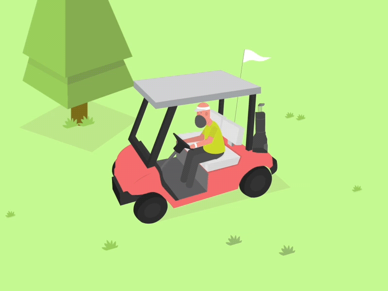 Golf 2d animation after effects animation car characters flat gif golf graphics illustration motion sport