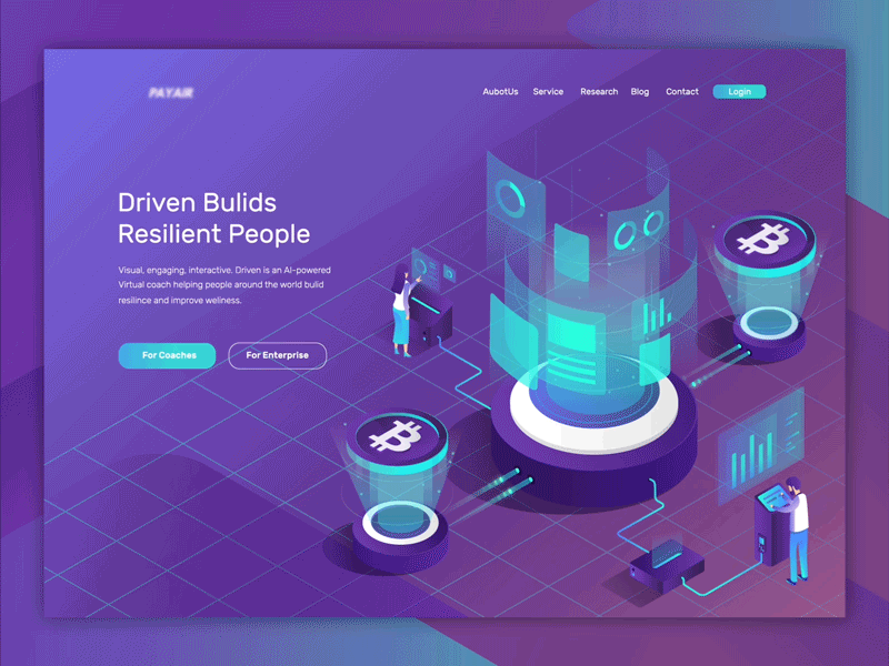 Bitcoin Crypto Animation Header Concept after effects animation bitcoin character cloud gif header illustration isometric landing page motion graphics server ui vector