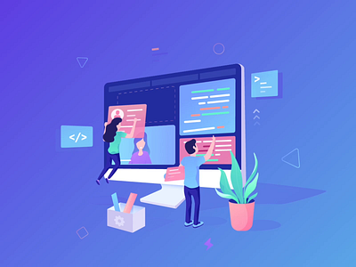 Create Webiste Header Exploration 2d animation after effects animation character gif header illustration isometric landing page motion graphics ui vector video