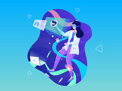 Medical Technology Animation 2d animation after effects animation character doctors gif header illustration landing page motion graphics space ui vector