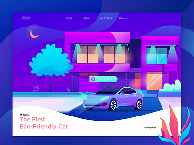 Eco Friendly Header Concept 2d animation after effects animation branding design flat gif header illustration isometric landing page motion graphics server ui