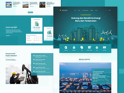 KESDM Landing Page Concept after affects animation app design energy future home page illustration landing page mining ui vector web web design website