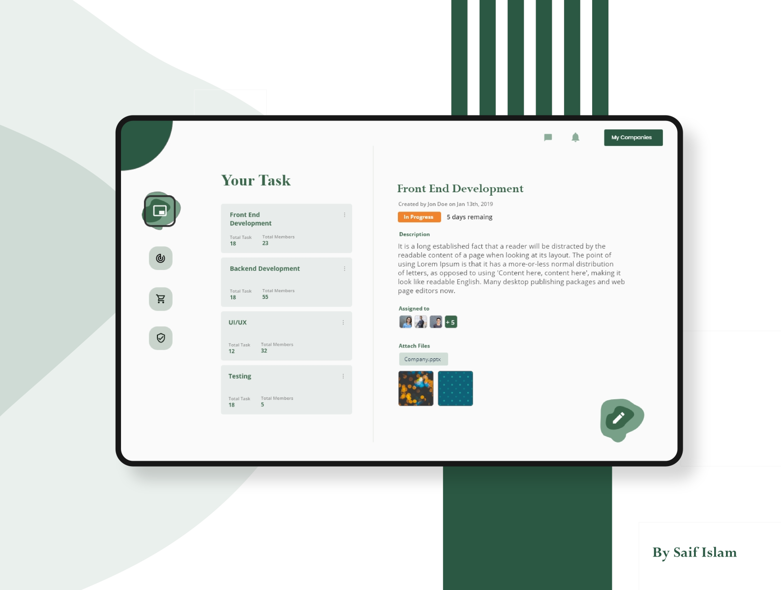 Task Management - UI/UX Design by Saef Design on Dribbble
