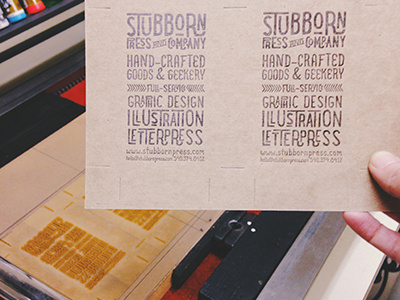 Stubborn Press & Co Business Cards (WIP) business cards letterpress self project wip