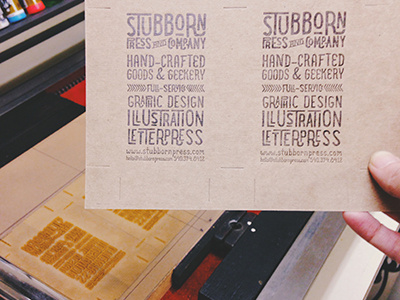 Stubborn Press & Co Business Cards (WIP)