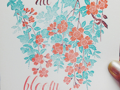 OMHG Community Art Prints art print cherry blossom letterpress personal work