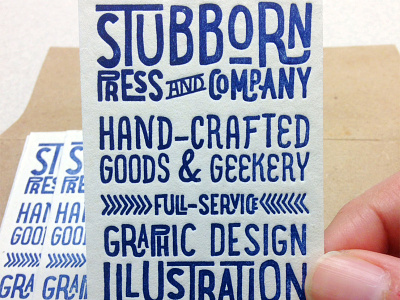 Stubborn Press & Company Business Cards business cards letterpress personal work