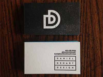Daniel DeHart Business Cards Part 2 business cards client work edge painting letterpress