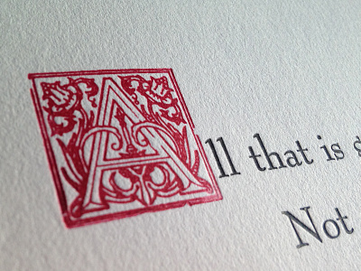 Letterpress Printed Tolkien Quote hand-set type letterpress lotr quote tolkien