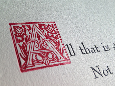 Letterpress Printed Tolkien Quote