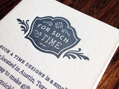 Promo Cards for For Such a Time Designs letterpress