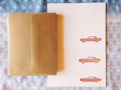 Classic Cars Letterpress Note Cards cars classic vehicles letterpress note cards stationery