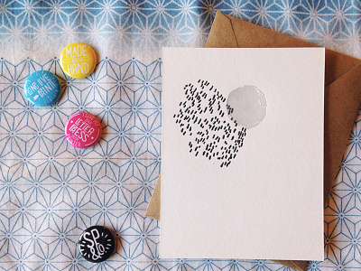 Abstract Letterpress Note Card