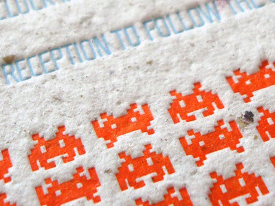 Arcade-Inspired Wedding Invitation geekery invitation letterpress stationery wedding invite