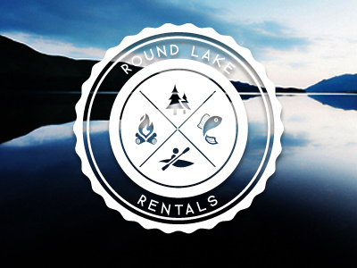 Round Lake Rentals icons lake logo round seal