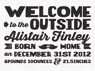 Alistair's Birth Announcement v.1 baby birth announcement letterpress