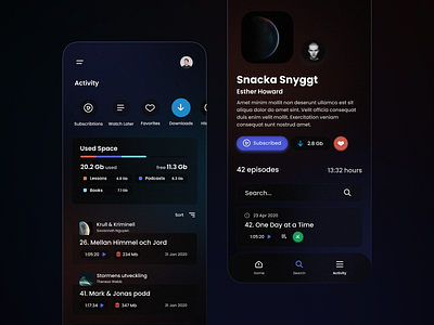 Nur podcasts app audio concept podcast ui ux