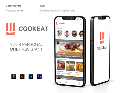 Cookeat: Your Personal Chef Assistant Concept App branding figma illustrator logo personas ui user experience user flow user interface ux