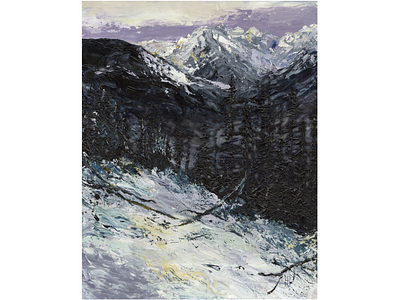 Traditional 4 acrylic painting landscape mountains mountainscape traditional winter