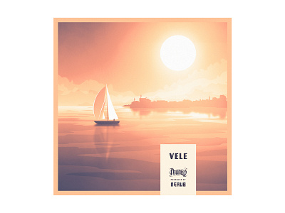 Phunk B & Nerub — Vele EP album album artwork album cover beats hiphop illustration rap sail sailboat sea sunshine vector
