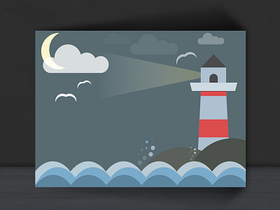 Seaside Scene drawing sketch app vector