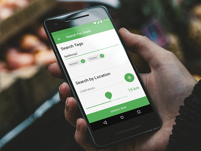 Mobile Search Dialog android app design green material ui