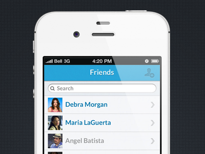 ditty Friends List app app design blue chat dexter friends friends list ios iphone iphone app iphone design music songs ui user experience user interface ux