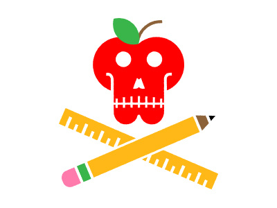 Fun logo for teachers apple school skull teachers teaching