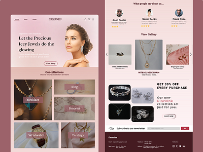 ICEY JEWEL WEbPAGE- Jewelry app art branding design desingui e commerce graphic design illustration jewelry jewels logo shopping ui ux vector