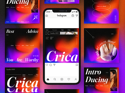 Crica - Instagram Post Template brand branding design fashion gradient grainy instagram instagram template marketing mobile social media texture