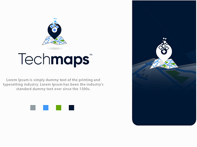 Techmaps Logo Design ( Logo for a aeromaps software ) app branding design icon logo software logo design