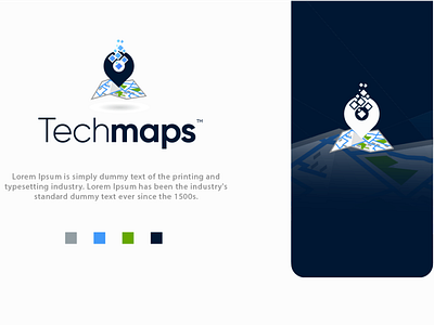 Techmaps Logo Design ( Logo for a aeromaps software )