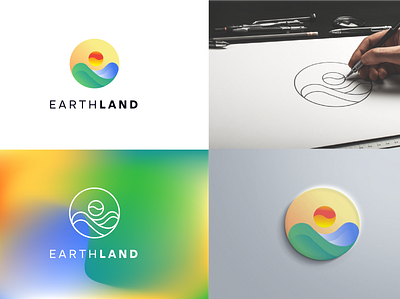 Earthland Logo Design app branding design icon logo software logo design