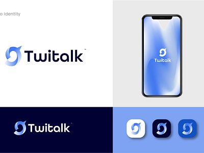 Twitalk Logo Design app branding design icon logo software logo design