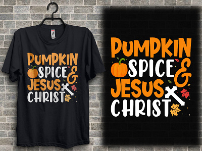 Pumpkin Spice and Jesus Christ T-Shirt design apparel design illustration merchandise retro t shirt design shirt design t shirt design tee thaksgivingtshirt thanksgiving2021 thanksgivinggifts tshirt tshirtdesign tshirtprinting vector graphic