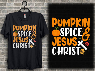 Pumpkin Spice and Jesus Christ T-Shirt design apparel design illustration merchandise retro t shirt design shirt design t shirt design tee thaksgivingtshirt thanksgiving2021 thanksgivinggifts tshirt tshirtdesign tshirtprinting vector graphic