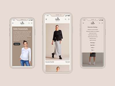 GeBe - Mobile App app clean clothing ecommerce mobile shop ui ux webdesign website