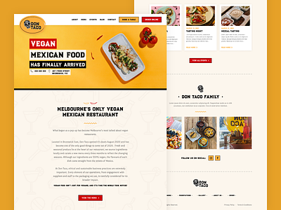 Don Taco - Vegan Mexican Restaurant blog branding clean dontaco food footer header homepage logo menu mexican restaurant social ui ux vegan webdesign website