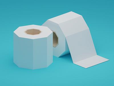 The rarest currency 3d isometric low poly toilet paper