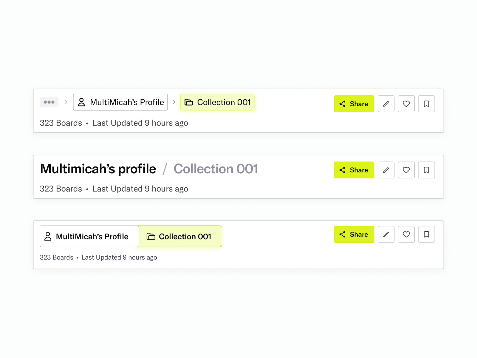 page headers // breadcrumbs ⚉ by micah carroll. on Dribbble