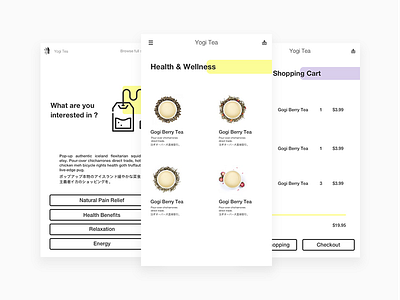 Yogi Tea - App Design 🍵 app design health shopping cart tea wellness