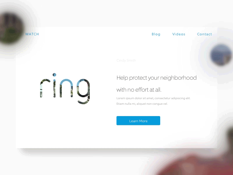 UI Card : Ring Video Doorbell ui animation ui card animation